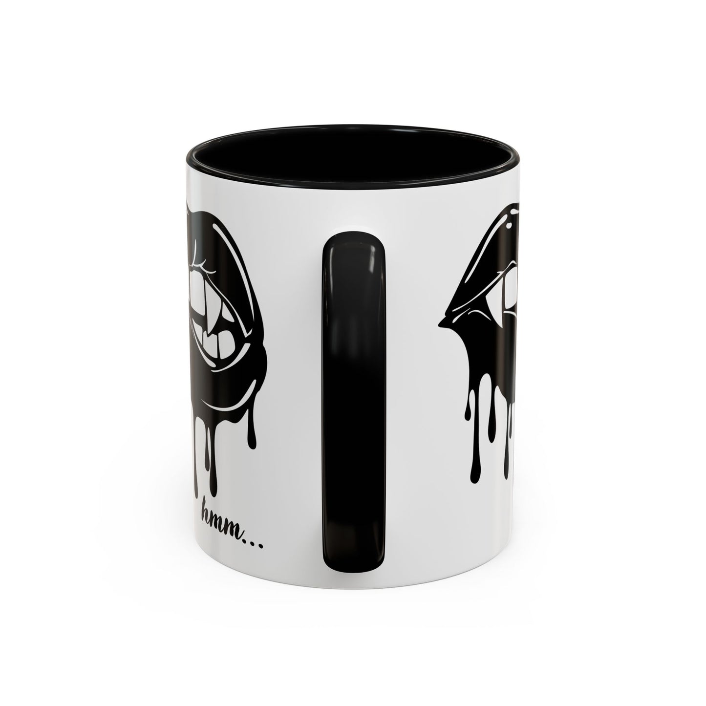 Dripping Lip Coffee Mug – "hmm..." Accent Ceramic Mug (11/15oz)
