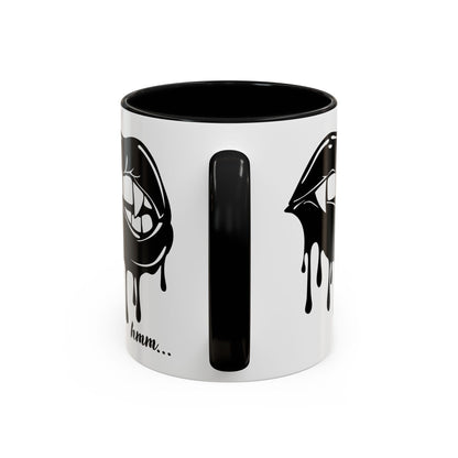 Dripping Lip Coffee Mug – "hmm..." Accent Ceramic Mug (11/15oz)