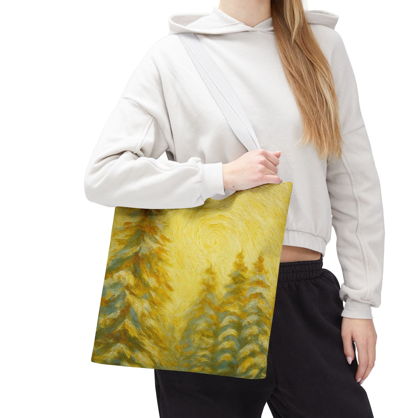 Eco-friendly canvas tote bag with artistic abstract design, ideal for beach or casual outings, by Printify.