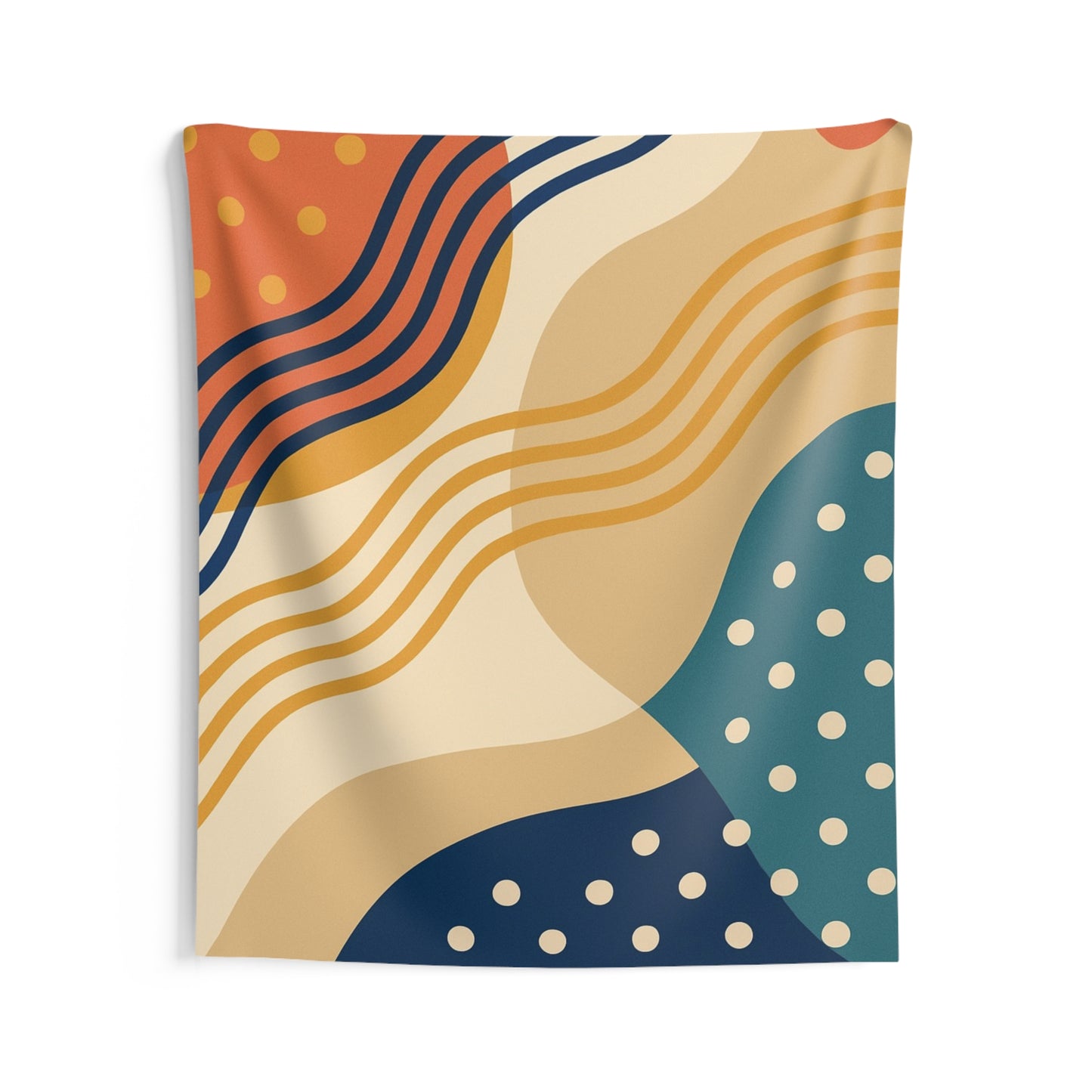 Abstract Retro Wave Wall Tapestry — Midcentury Boho Home Decor