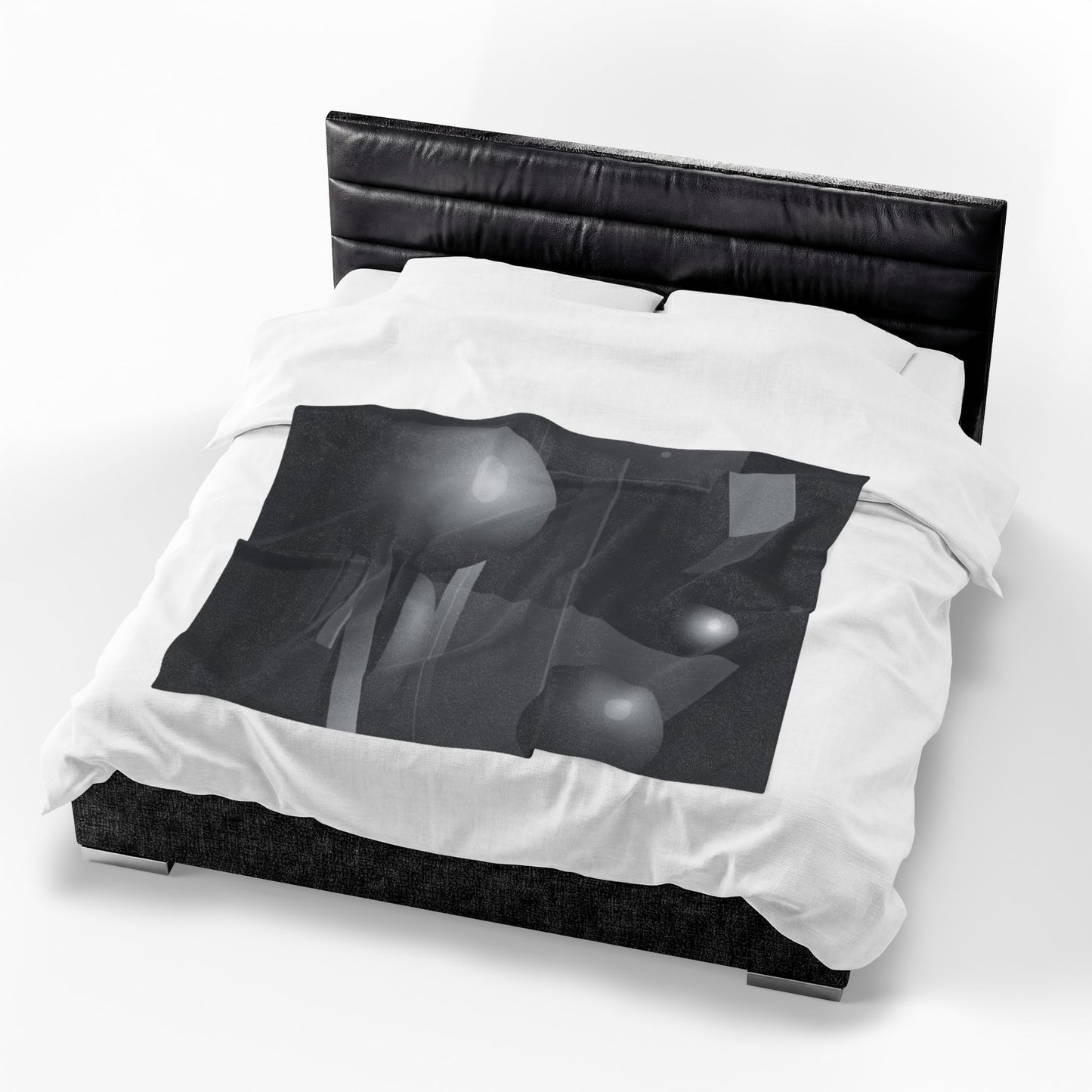 3D Geometric Spheres Velveteen Plush Blanket | Abstract Cube & Sphere Design