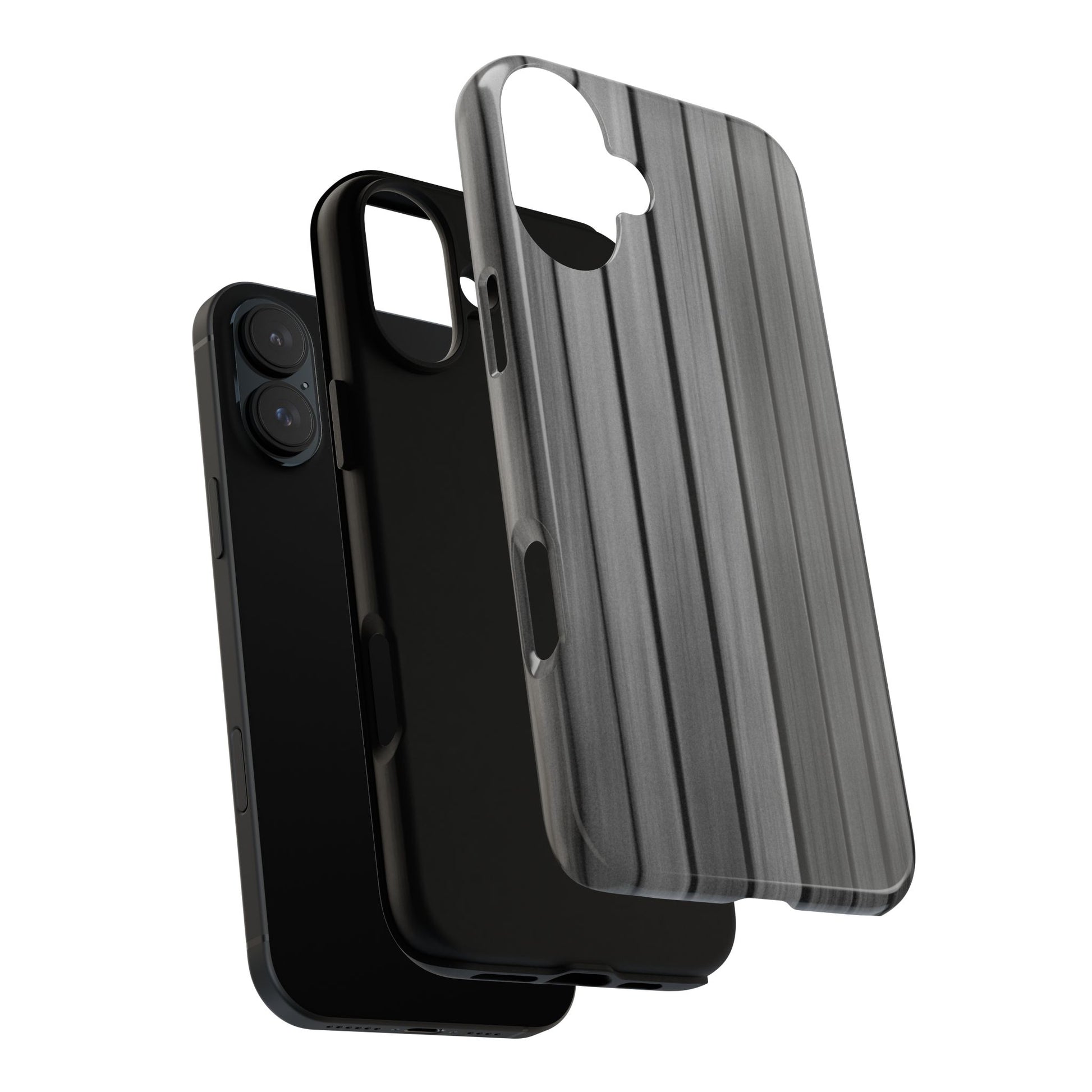 Ribbed metal texture iPhone phone case by Printify, tough protective cover with a sleek, durable design for iPhone models.