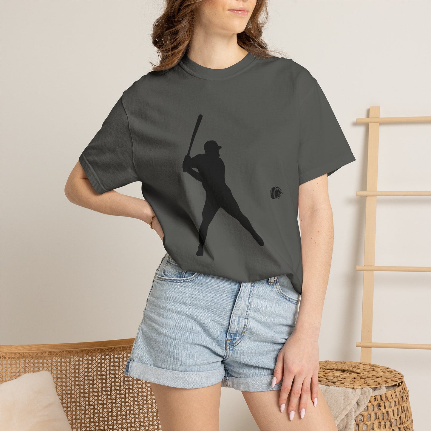 Unisex Baseball Silhouette Tee, Casual Wear, Sports Fan Apparel, Gift for Athletes, Summer Outing Outfit, Soft Cotton Shirt