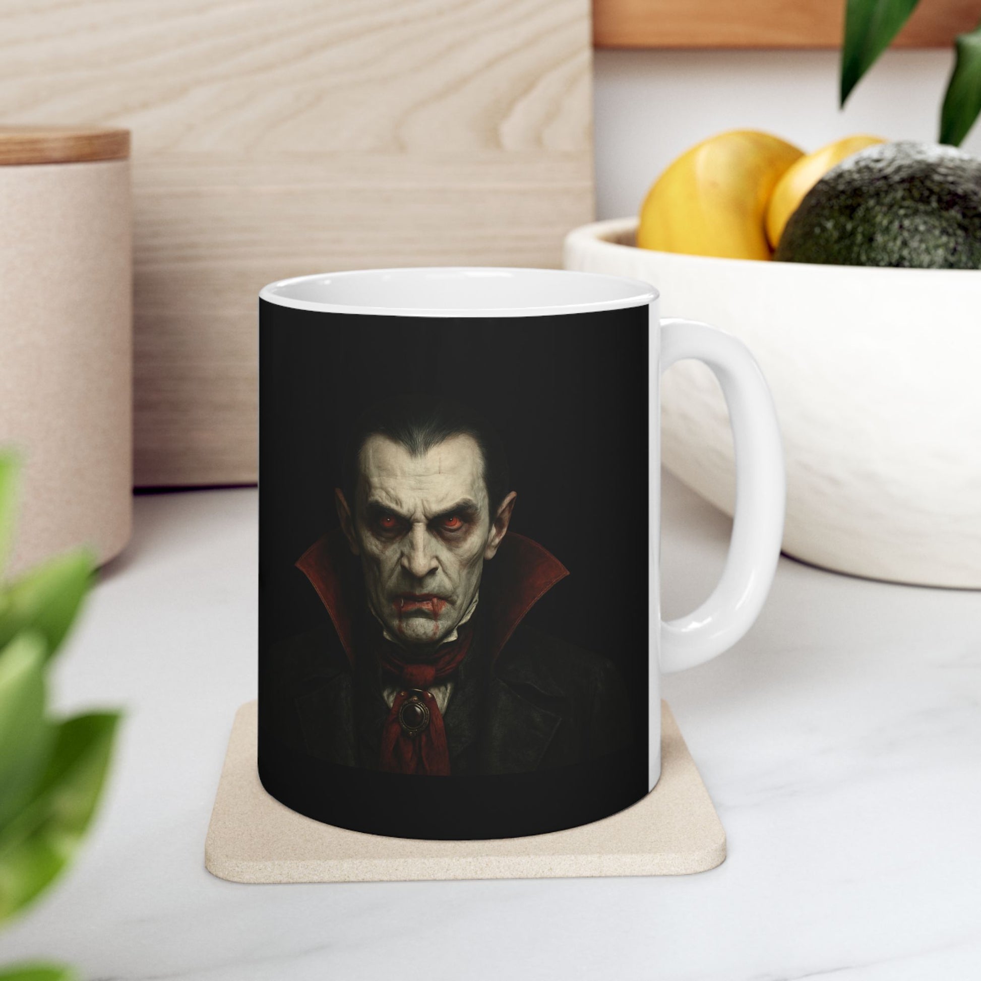 Gothic Dracula Vampire Ceramic Mug, Perfect for Halloween, Spooky Gifts, Coffee Lovers, Home Decor, 11oz & 15oz Sizes - TRV