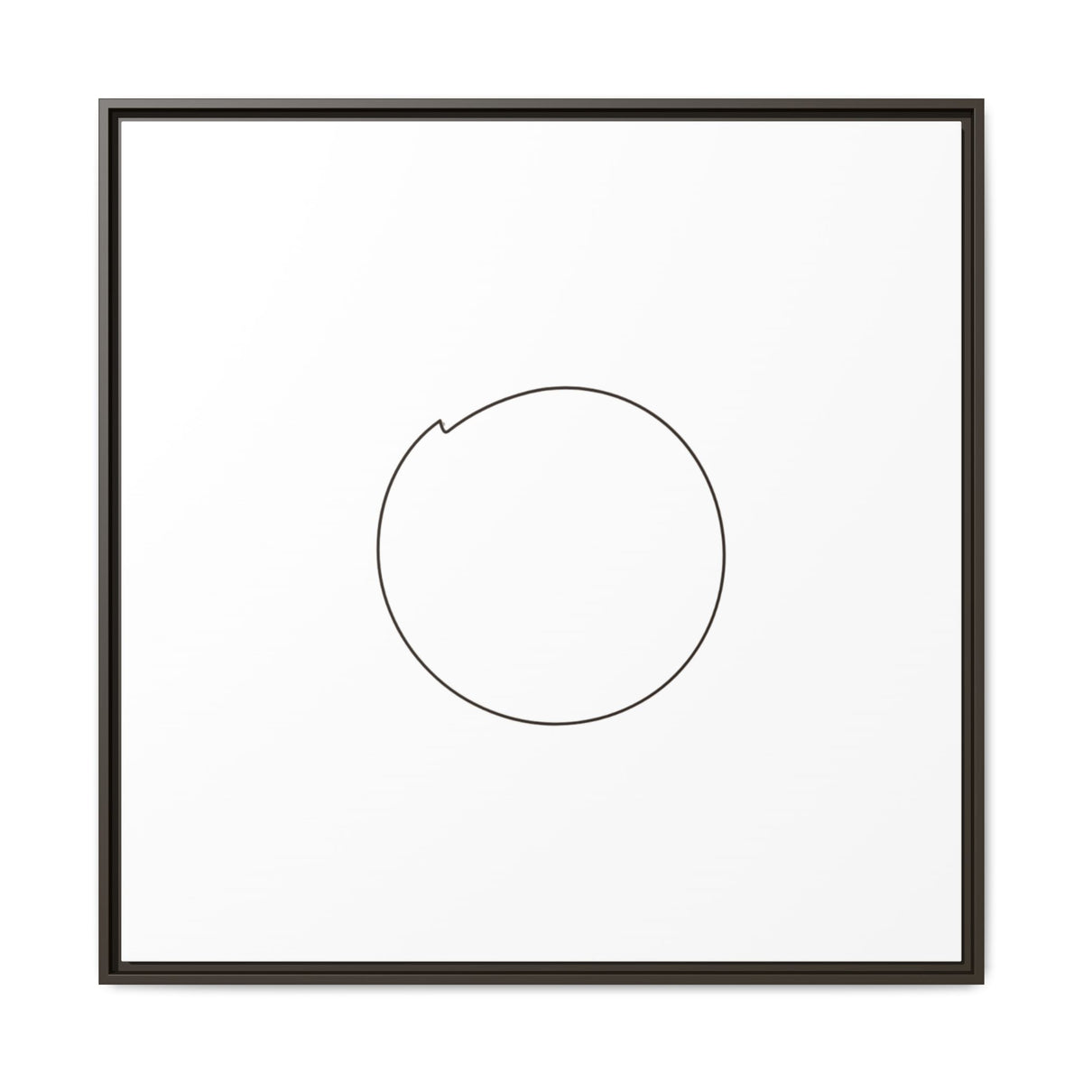 Framed matte canvas wall art featuring a minimal circular line design, designed by Printify for modern home decor.