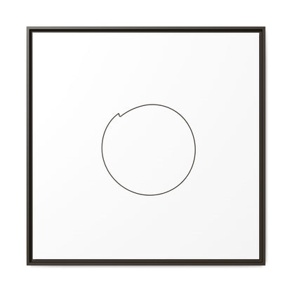 Framed matte canvas wall art featuring a minimal circular line design, designed by Printify for modern home decor.