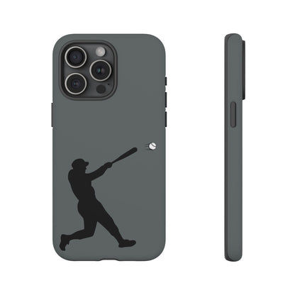 Printify baseball batter phone case, tough protective smartphone cover featuring a baseball player design for fans.