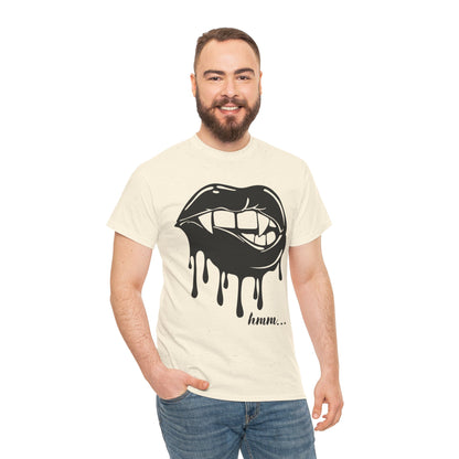 Edgy Graphic Tee - Dripping Lips Design - Unisex Heavy Cotton Tee