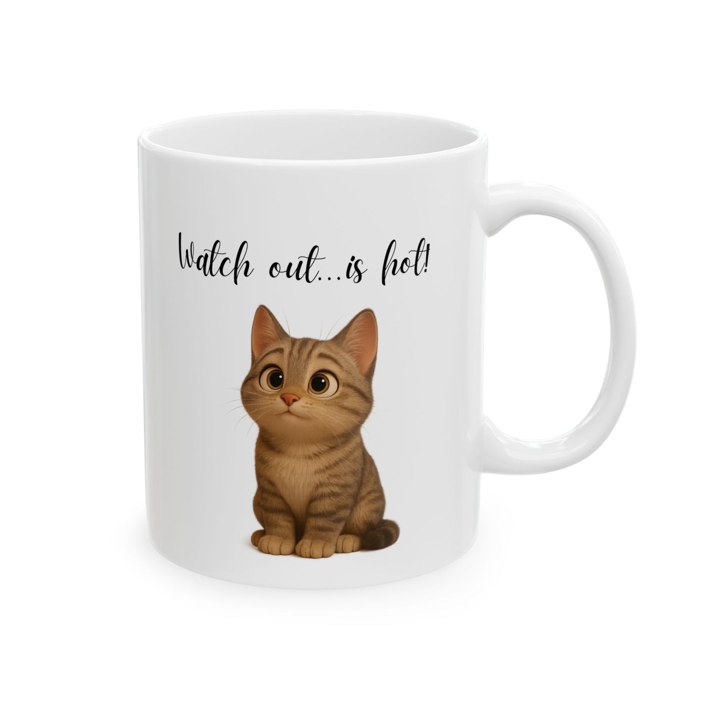 Latte Lover Ceramic Mug — Cute Coffee Cat Illustration (11oz, 15oz)