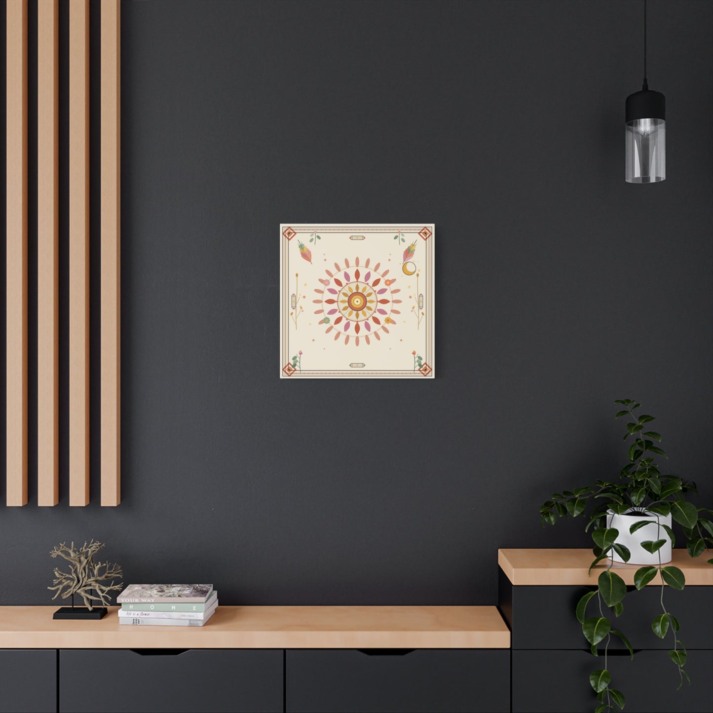 Boho Sun Mandala Matte Canvas