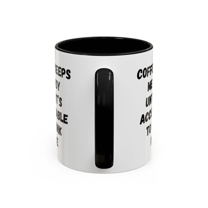 Funny Coffee Mug - "Coffee Keeps Me Busy Until It's Acceptable to Drink Wine" - Great for Mornings, Gifts, Office, Relaxation, Home