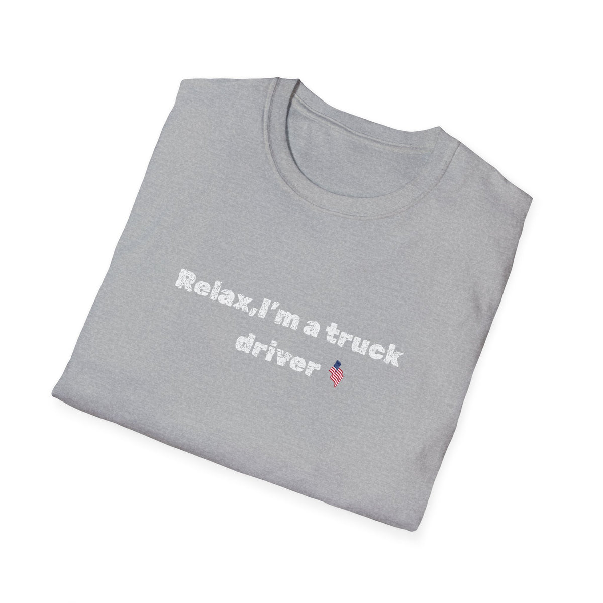 Funny pink heart truck driver T-shirt by Printify, featuring humorous slogan and casual fit for truck enthusiasts.
