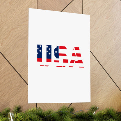 USA Patriotic Wall Art Poster, Red White Blue Home Decor, Fourth of July Decoration, American Flag Art, Independence Day Gift