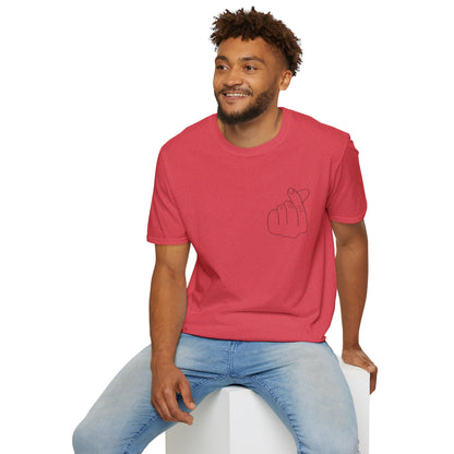 Trendy Unisex Softstyle T-Shirt with Love Hand Gesture Design