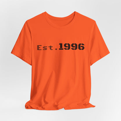 Vintage Est. 1996 T-shirt by Printify featuring a classic design, perfect for birthday gift or casual wear.