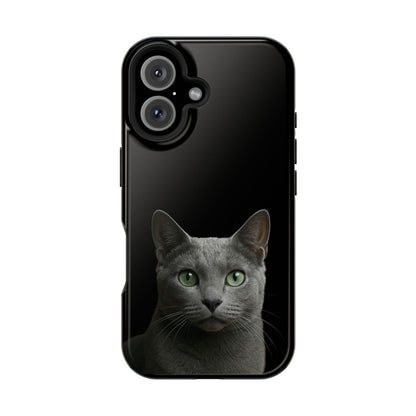 Russian Blue Cat Phone Case — Magnetic Impact-Resistant iPhone Cover