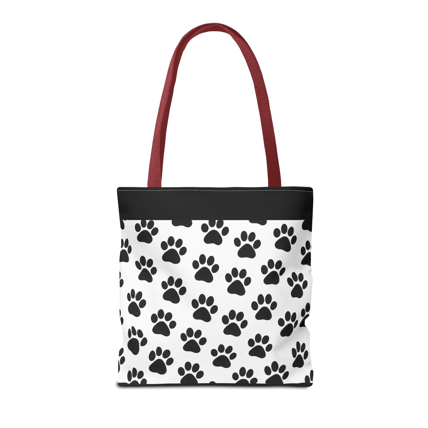 Eco-friendly paw print tote bag by Printify featuring a large paw print design, perfect for dog and cat lovers.