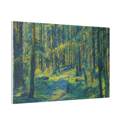 Sunlit Forest Path Canvas — Impressionist Woodland Wall Art
