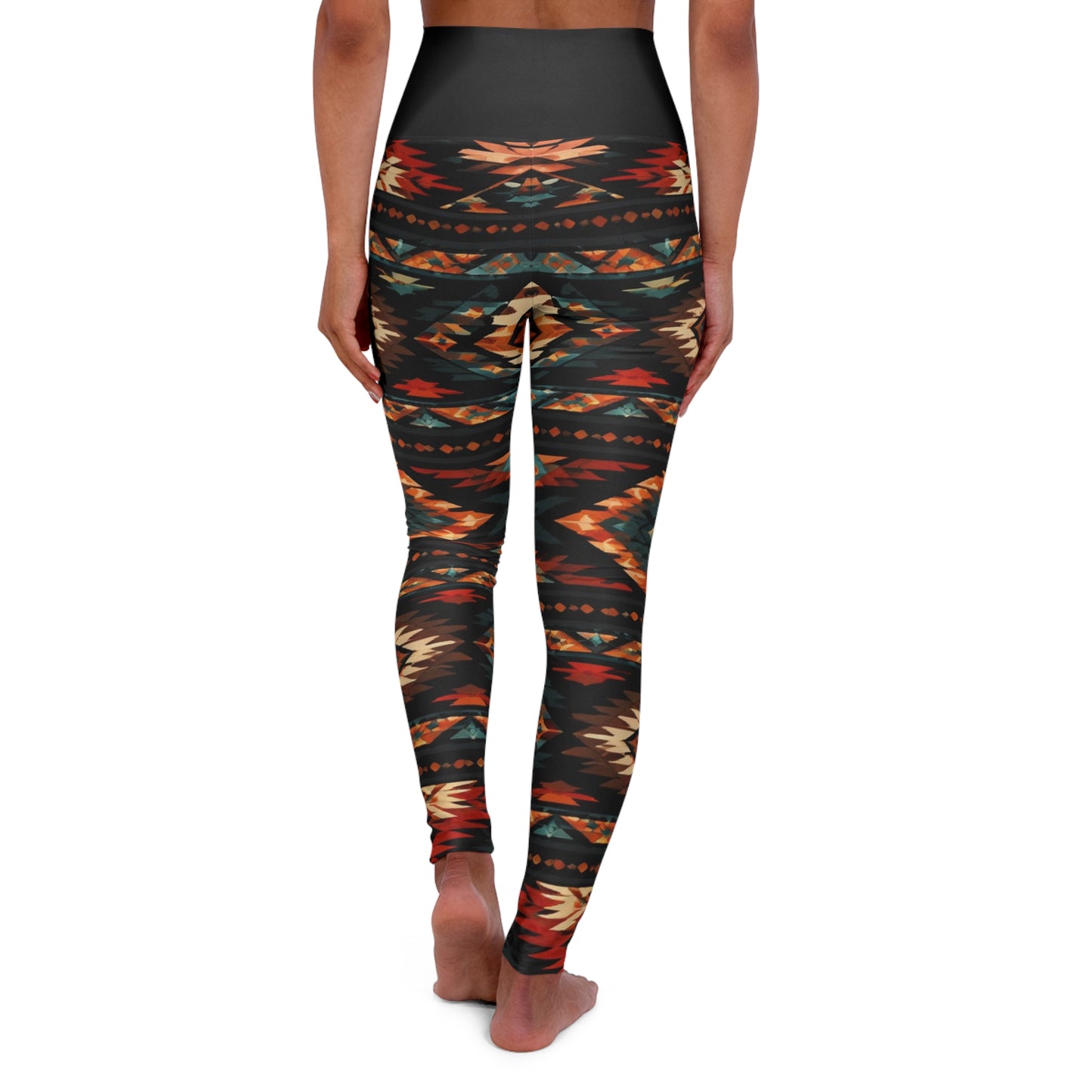 Southwestern Aztec Pattern High Waisted Leggings | Tribal Yoga Leggings
