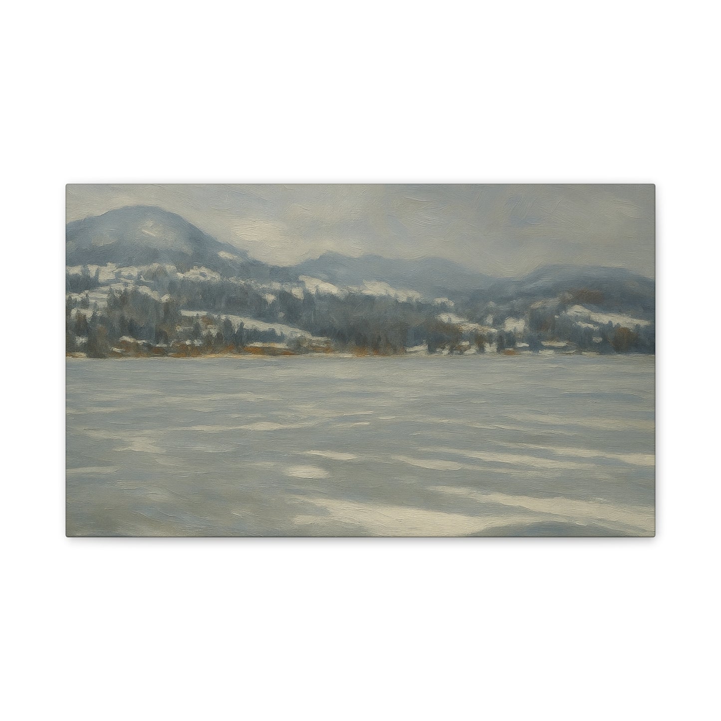 Serene Landscape Canvas Art, Tranquil Wall Decor, Perfect for Home, Office, or Gift, Ideal for Winter Holidays, Cozy Vibes, Scenic Artwork