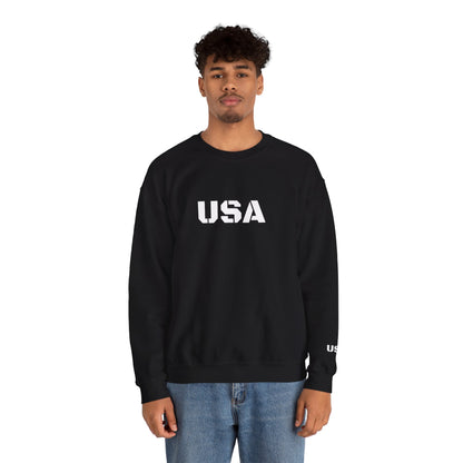 Printify USA crewneck sweatshirt featuring patriotic design, cozy fit, perfect for all seasons and casual wear.