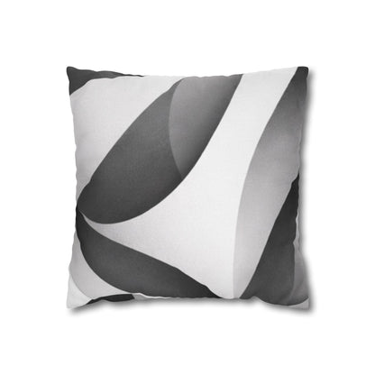 Abstract Black White Wave Pillowcase | Square Pillow