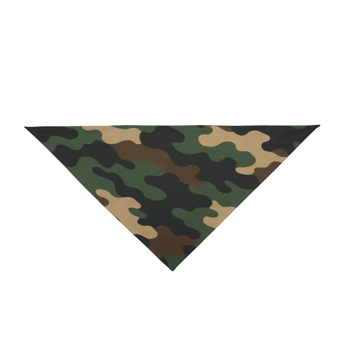 Green camouflage dog and cat bandana by Printify, stylish pet scarf with camo pattern for pets.