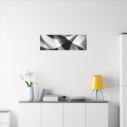 Abstract Black and White Swirl Matte Canvas