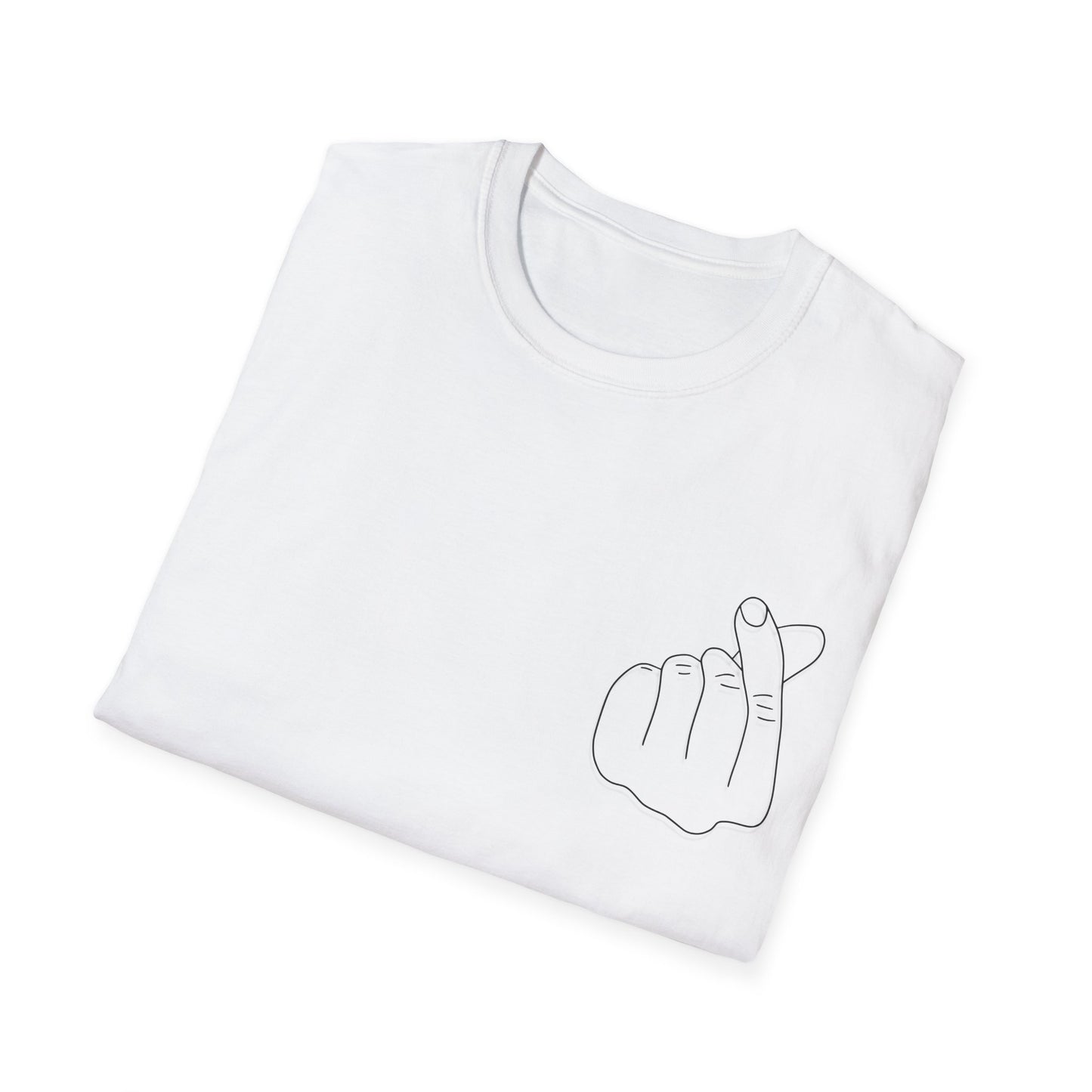 Trendy Unisex Softstyle T-Shirt with Love Hand Gesture Design