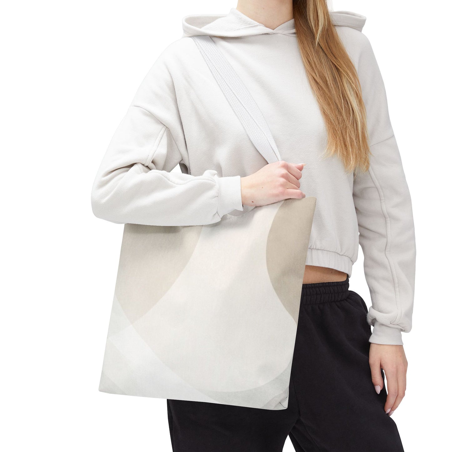 Neutral Abstract Geometric Tote Bag | Minimal Beige Shapes