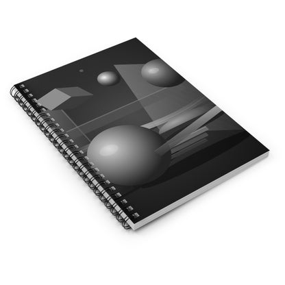 Monochrome Geometric Spheres Spiral Notebook | Ruled