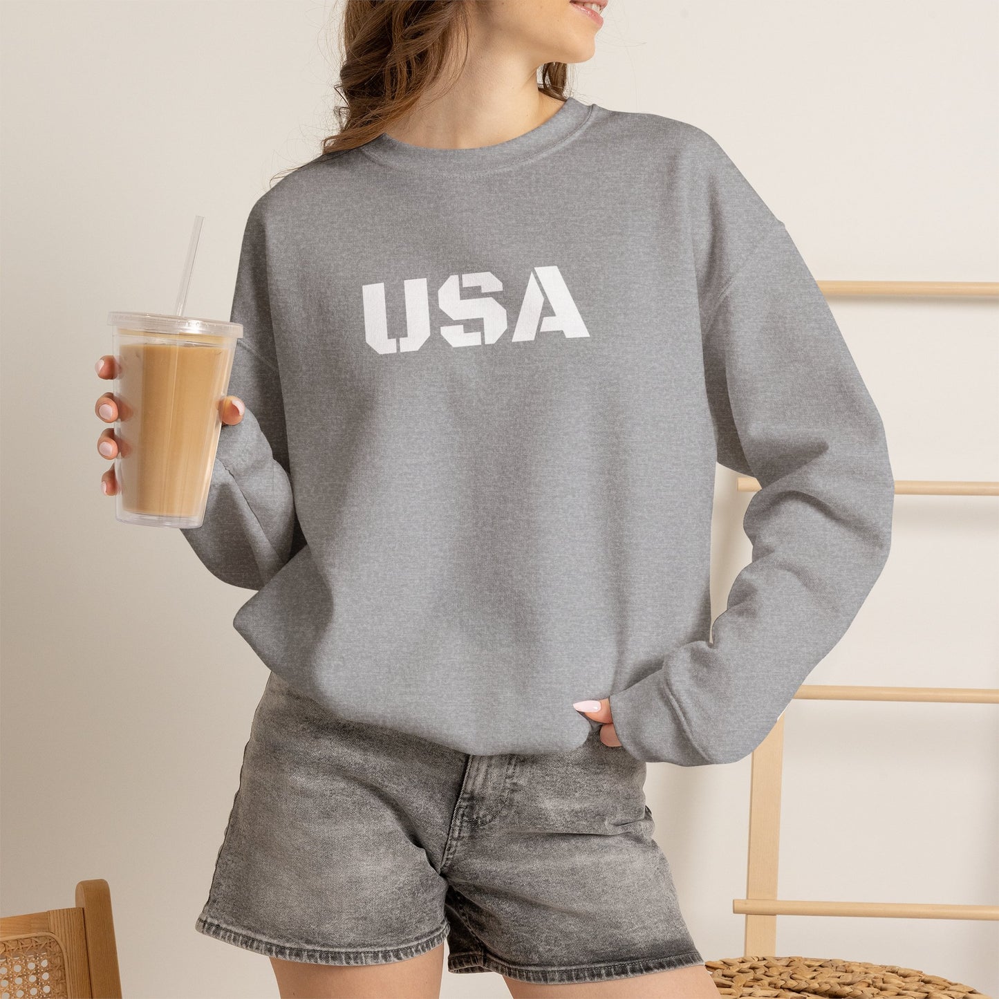 Cozy USA Unisex Crewneck Sweatshirt | Perfect Layering Piece for Every Season | Great Gift for Him/Her | Trendy Style for Casual Outings