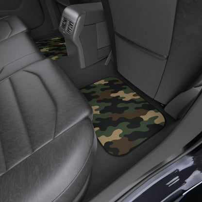 Camo Car Floor Mats (Set of 4) — Green Woodland Pattern