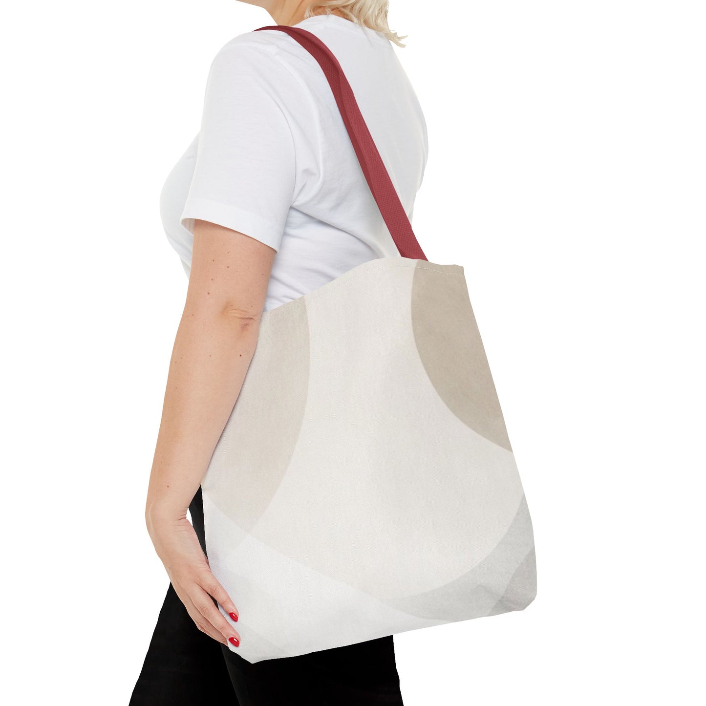 Neutral Abstract Geometric Tote Bag | Minimal Beige Shapes