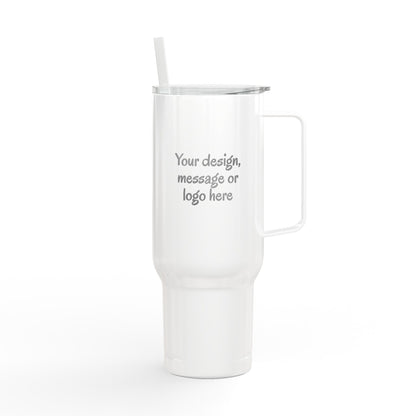 Custom engraved 40oz insulated tumbler with handle, lid and straw - view 9
