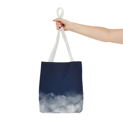 Night Sky Clouds Tote Bag | Starry Navy Ombre - TRV