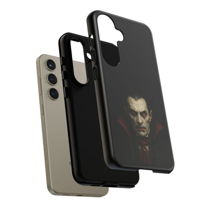 Gothic vampire portrait phone case for iPhone featuring Dracula horror design, made by Printify, with dark, eerie artwork.