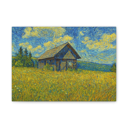 Starry Field Barn Canvas Print