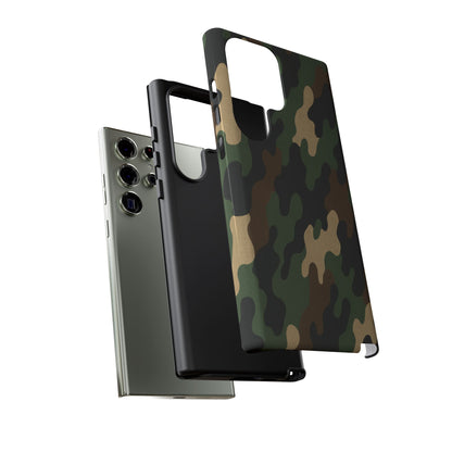Camouflage tough phone case by Printify with rugged camo design and protective build for durable smartphone protection.