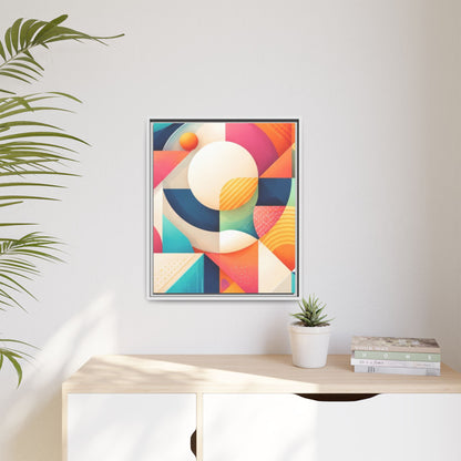 Colorful Geometric Abstract Art Matte Canvas Framed