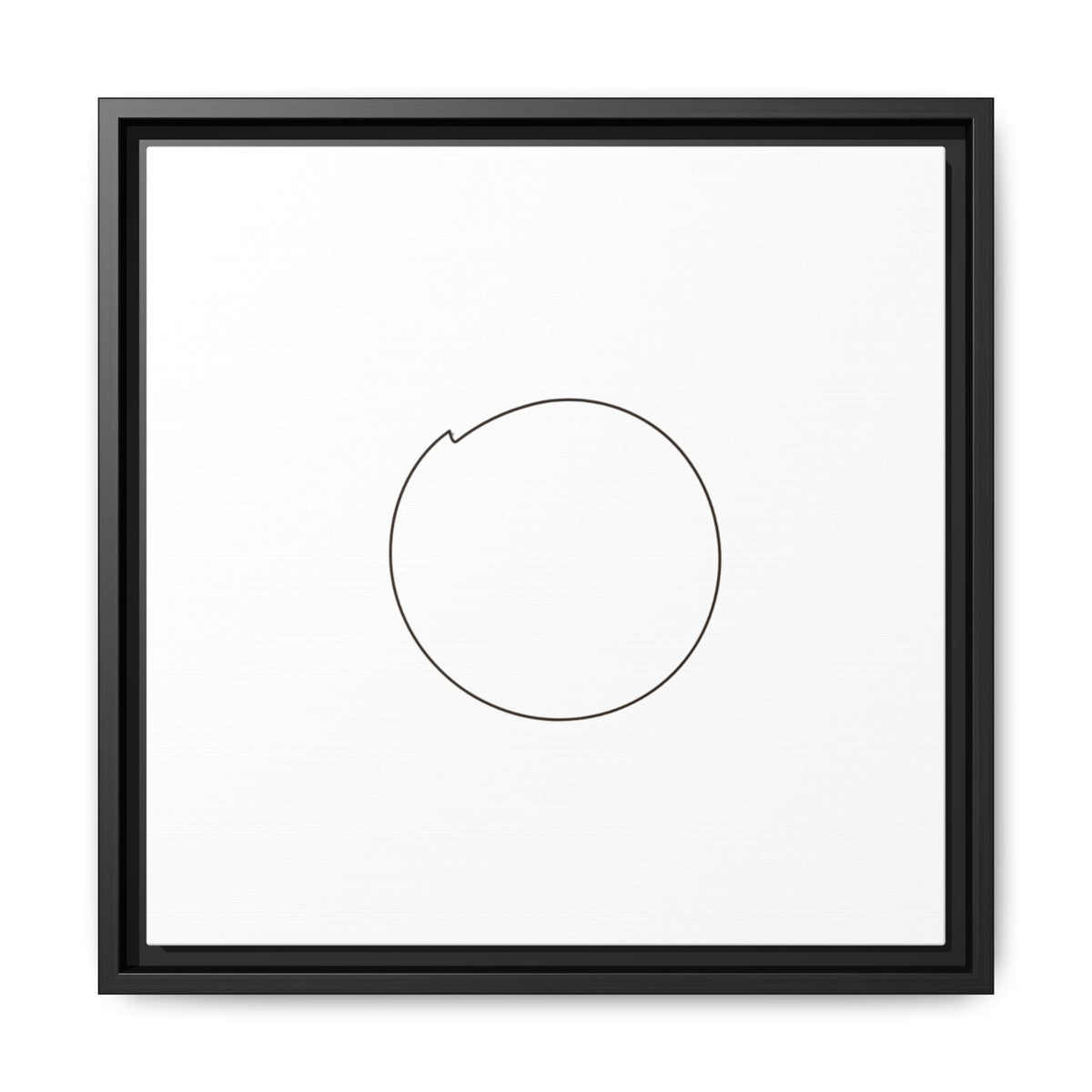 Framed matte canvas wall art featuring a minimal circular line design, by Printify, perfect for modern living room decor.