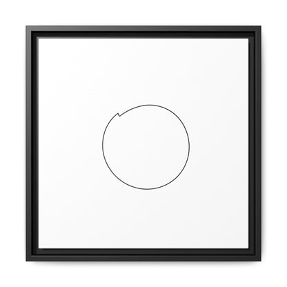 Framed matte canvas wall art featuring a minimal circular line design, by Printify, perfect for modern living room decor.