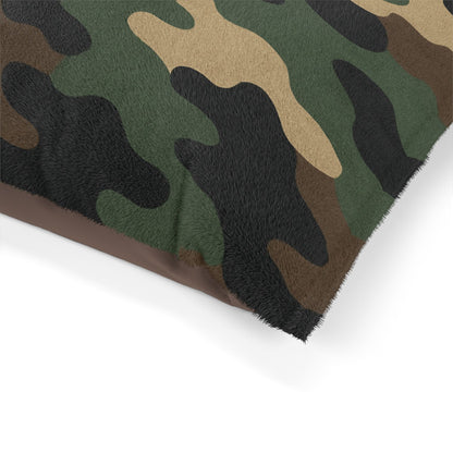 Camouflage Pet Bed for Dogs and Cats, Cozy Military-Inspired Dog Bed, Camo Pet Cushion, Stylish Pet Bedding, Gift for Pet Lovers - TRV