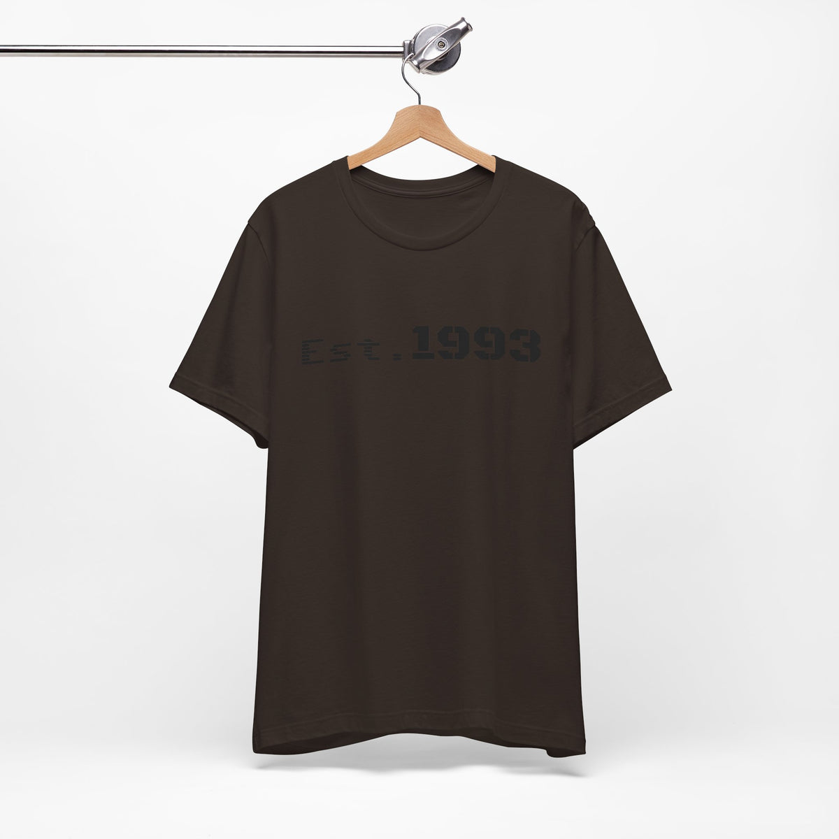 Vintage 1993 Est. T-Shirt by Printify featuring a classic "Born in 1993" design, casual graphic tee for men and women.
