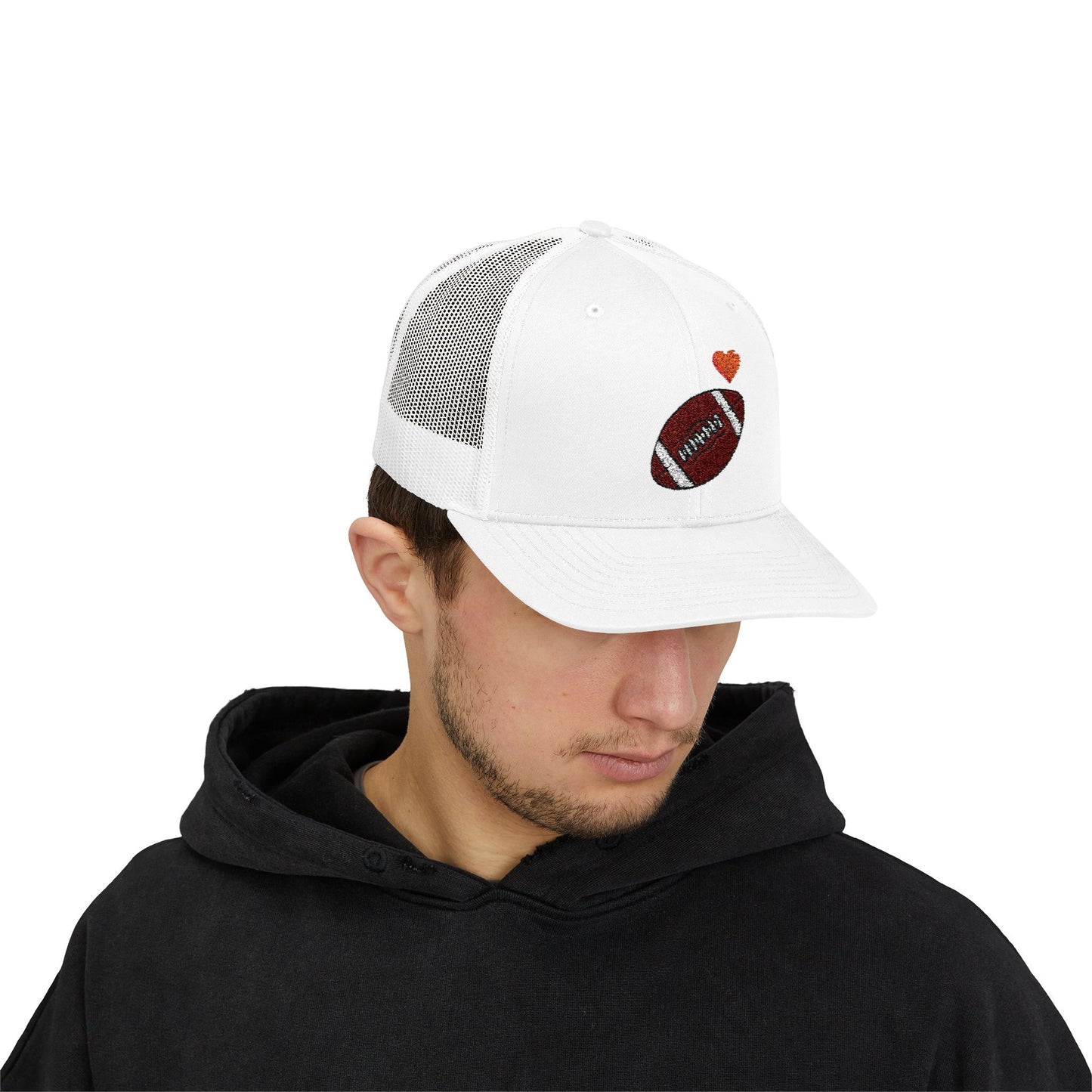 Football Love Snapback Trucker Cap, Sports Hat, Gift for Sports Fans, Casual Wear, Outdoor Activities - TRV
