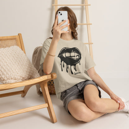 Edgy Graphic Tee - Dripping Lips Design - Unisex Heavy Cotton Tee
