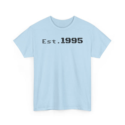Unisex Heavy Cotton Tee - Est. 1995, Vintage Birthday Gift, Customizable Tee, Retro Unisex Shirt, Casual Everyday Wear
