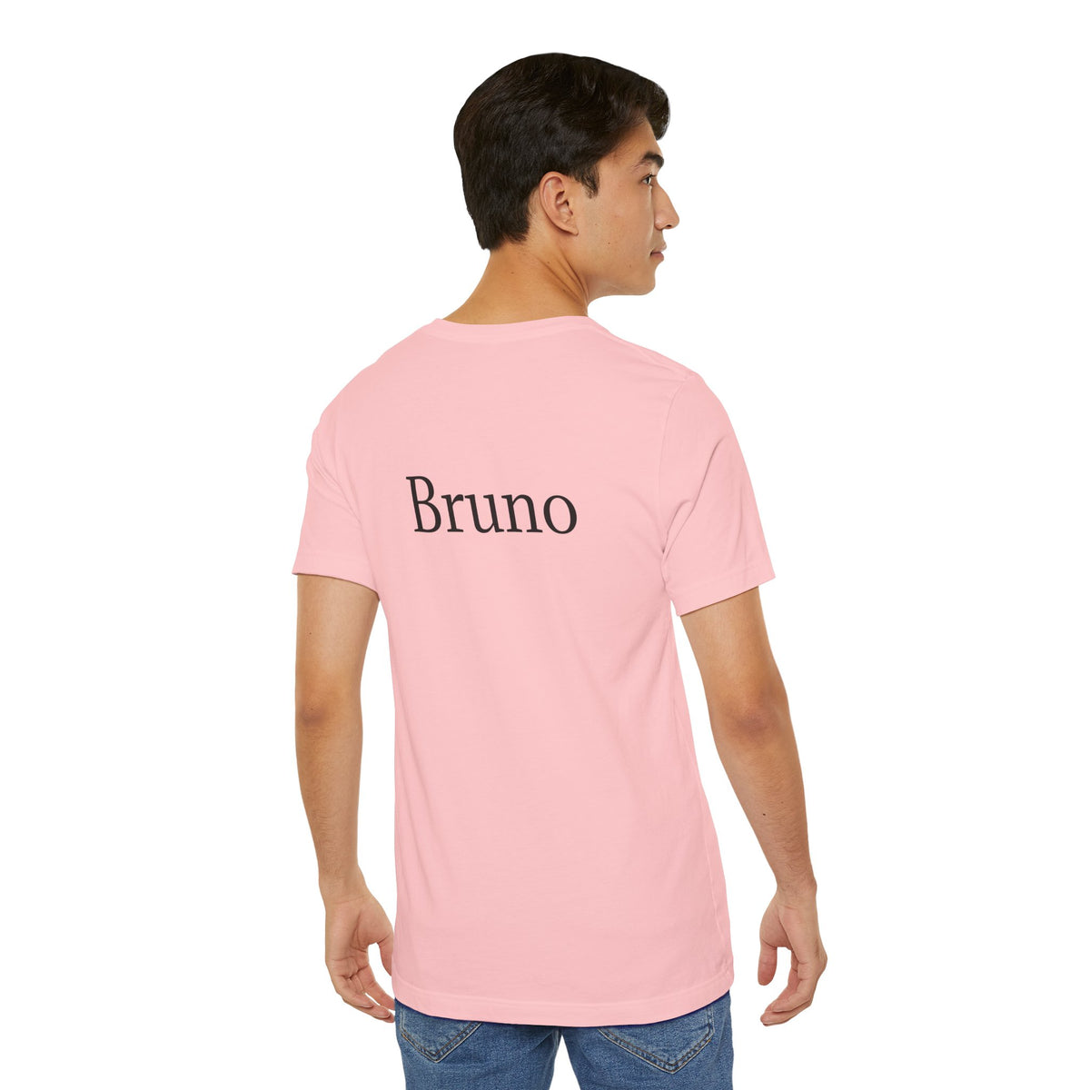 Custom unisex T-shirt from Printify with a plain design, made of soft fabric, shown in a neutral color on a flat surface.