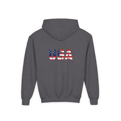 USA Flag Youth Hoodie, Youth Sweatshirt, Cool Hoodie for Kids, American Pride Apparel, Comfortable Boys and Girls Sweatshirt