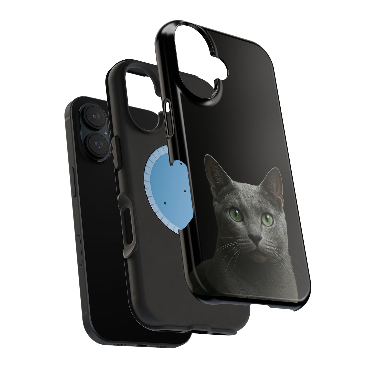 Russian Blue Cat Phone Case — Magnetic Impact-Resistant iPhone Cover